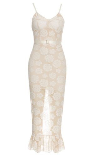 Gianna Lace Strap Midi Dress