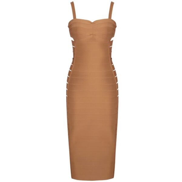 Katie Brown Spaghetti Strap Side Cut Out Midi Dress