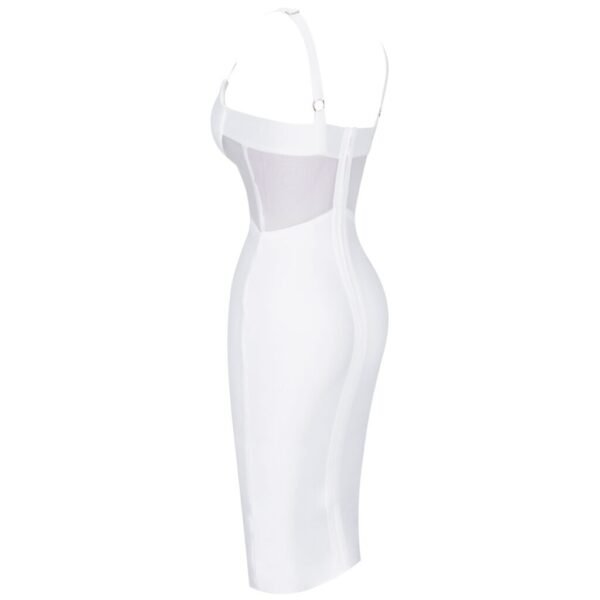 Jasmine White Strap Mini Mesh Bandage Dress - Image 2