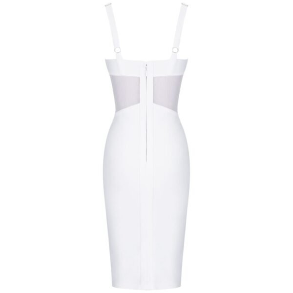 Jasmine White Strap Mini Mesh Bandage Dress - Image 6