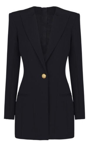 Evelyn Mini Black Blazer Dress with Back Zipper
