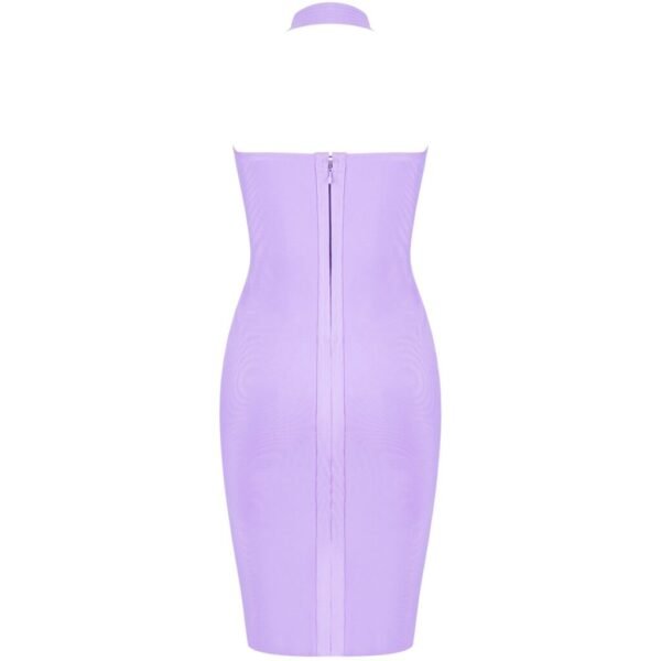 Dani Purple Halter Ribbed Dress - Image 3