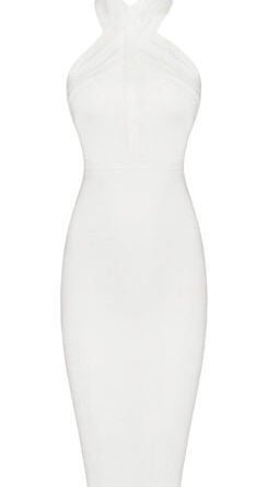White halter dress