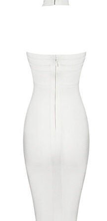 Halter white mini dress