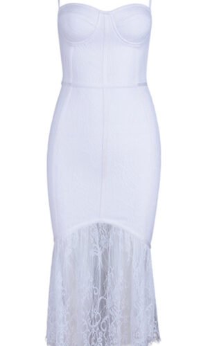 Sasha White Lace Bandage Dress