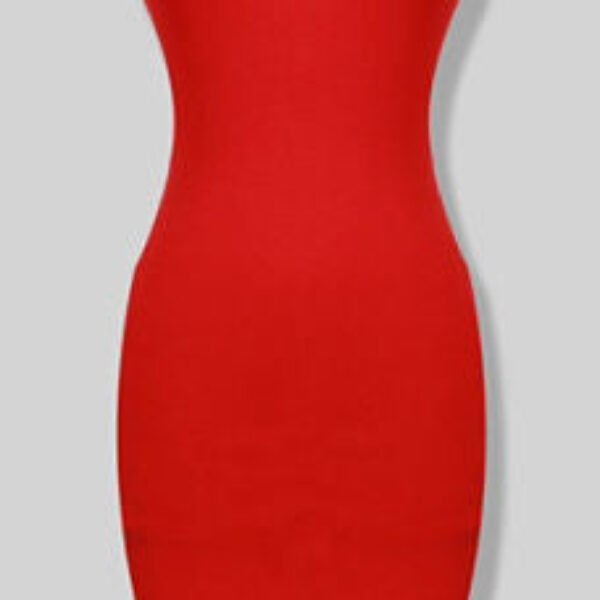 Jada Red High Neck Bandage Dress