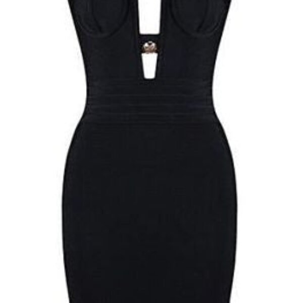 Kiara Black Cutout Bandage Dress