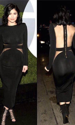Kyla Sheer Cutout Detail Stretch Dress