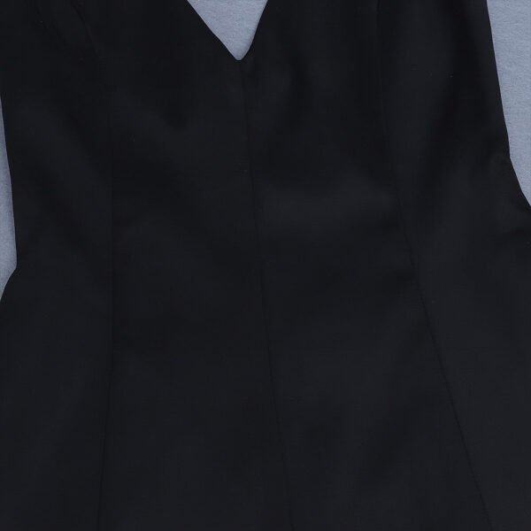 Laticia Black V Neck Sleeveless Mini Dress - Image 3