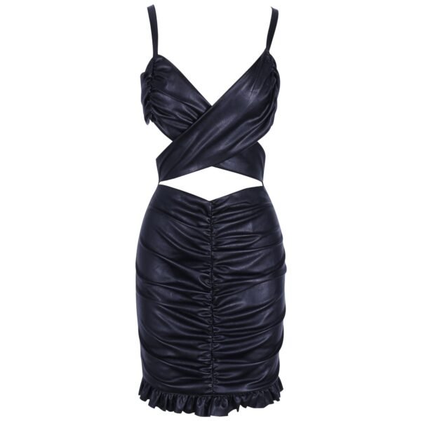 Macaria Black Two Piece Set Spaghetti Strap Dress - Image 2