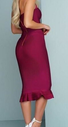 sexy Burgundy strap dress
