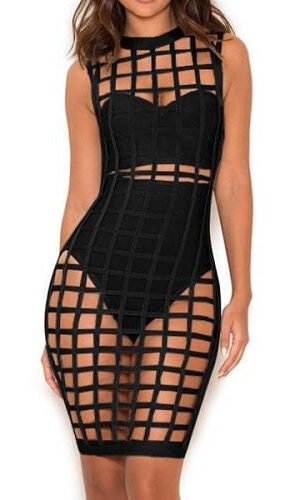 Zosia Black Cage Bandage Dress