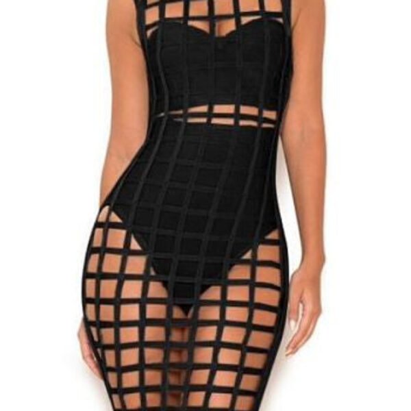 Zosia Black Cage Bandage Dress