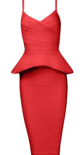 Alley Red Two-Piece Bandage Dress