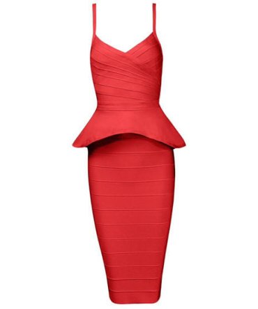 Alley Red Two-Piece Bandage Dress