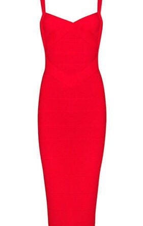 sexy strap red dress