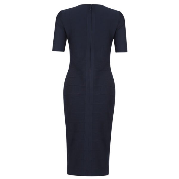 Josie Navy Blue Short Sleeve Midi Dress - Image 2