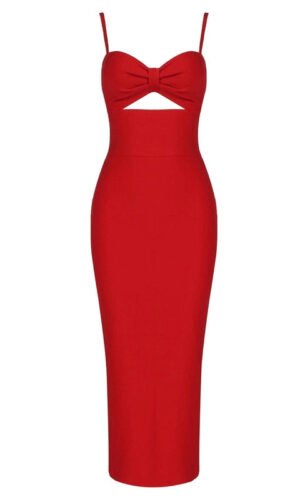 River Red Midi Bandage Dress