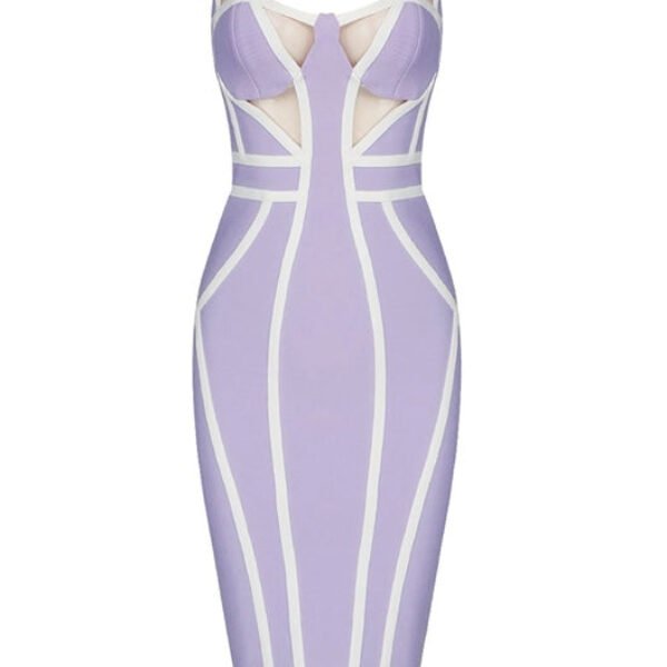 Journee Purple White Spaghetti Strap Midi Dress