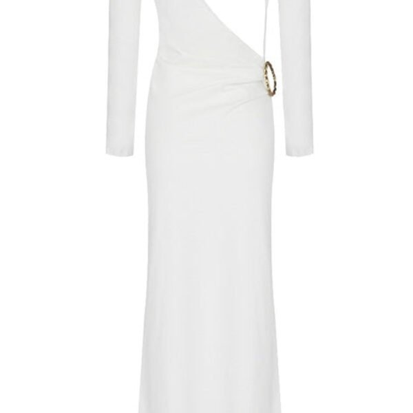 Juliette White Long Sleeve Maxi Dress with Opne Back