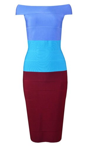 Lennon Off Shoulder Midi Bandage Dress
