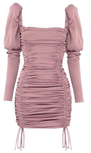 Diana Pink Long Sleeve Mini Dress