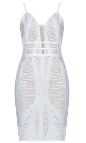 Makenna White Mini Spaghetti Strap Dress