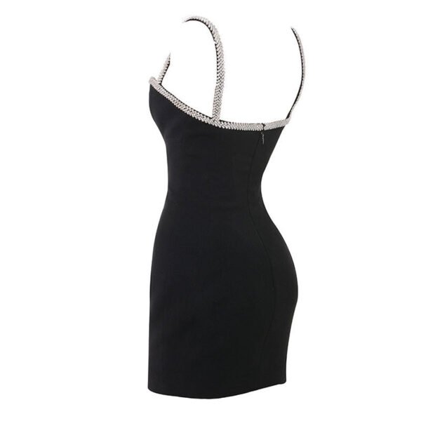 Kailey Mini Spaghetti Strap Black Dress - Image 4