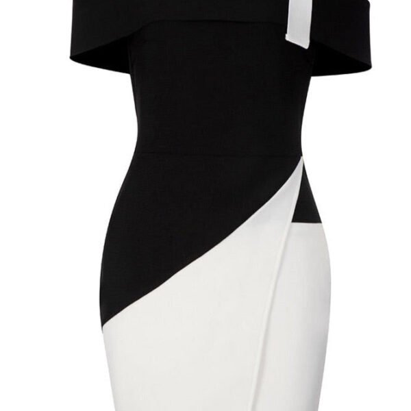 Juliette One Shoulder Black White Mini Dress