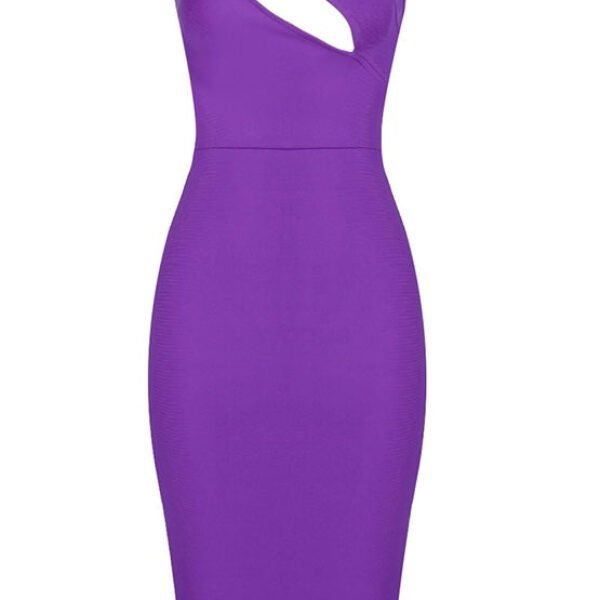 Frances Strapless Purple Midi Bandage Dress