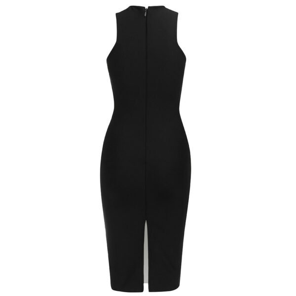 Jessica Sleeveless Black White Midi Dress - Image 14