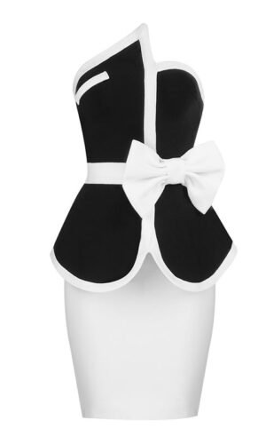 Oakley Strapless Black White Mini Dress