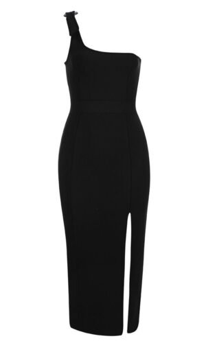 Hadlee One Strap Midi Dress with Front High Slipt