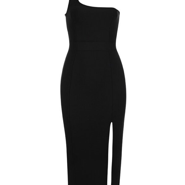 Hadlee One Strap Midi Dress with Front High Slipt