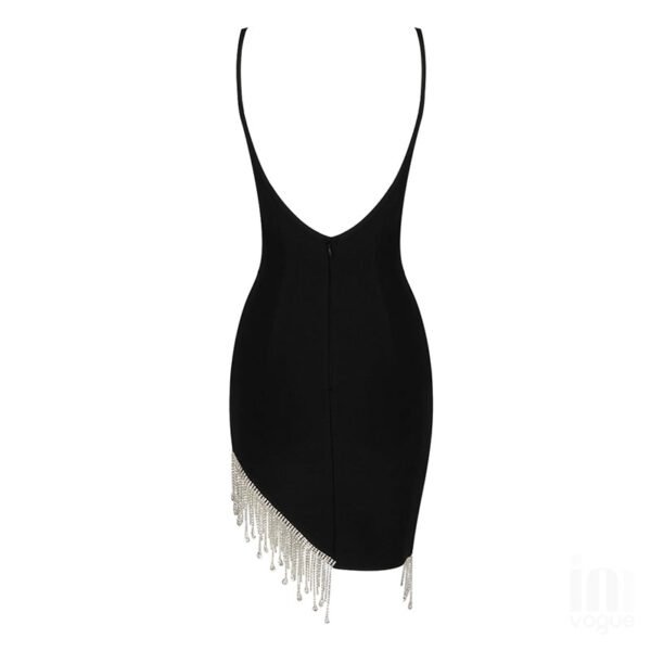 Kie Black Asymmetric Open Back Mini Dress - Image 2