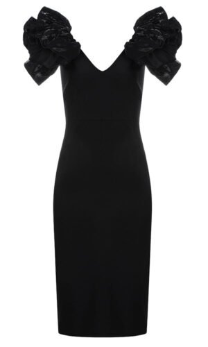 Reagan Black Frill Strap Mini Dress