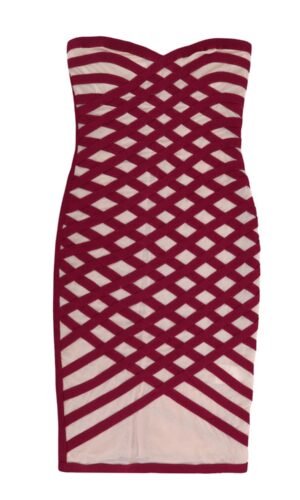 Haisley Red Mini Mesh Bandage Dress