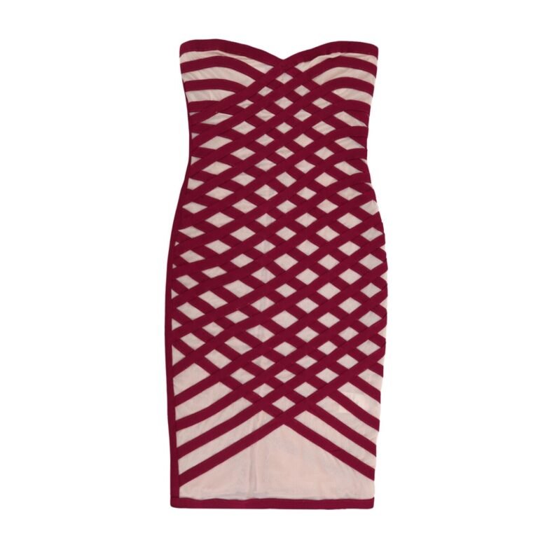 Haisley Red Mini Mesh Bandage Dress