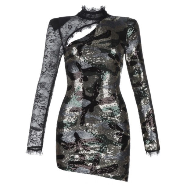 Jamila Long Sleeve Sequins Mini Dress - Image 11