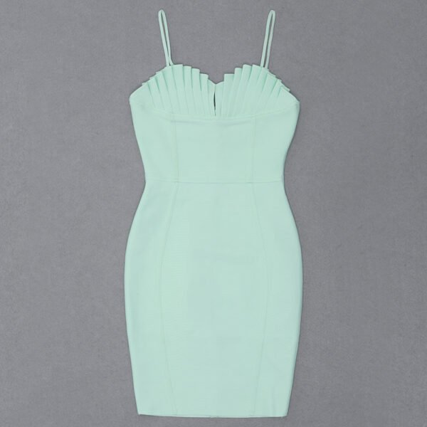 Leah Pleated Bustier Mint Green Mini Dress - Image 9