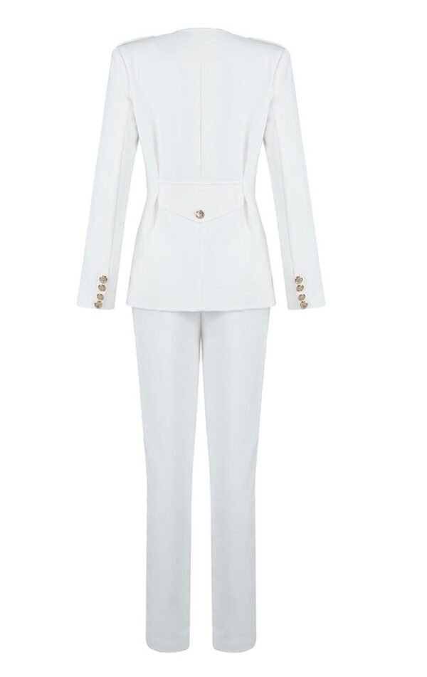 Leah Two Piece Pants Set White - Image 2