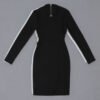 Piper Black Long Sleeve Mini Backless Dress - Image 3