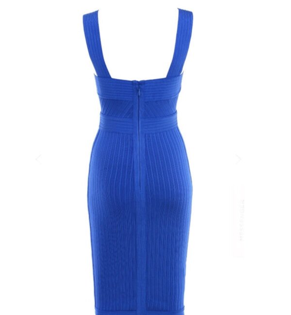 Georganna Blue Cross Bust Ribbed Bandage Dress - Image 2