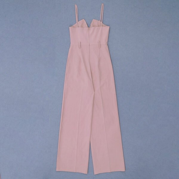 Light Pink Maxi Sleeveless Strap Jumpsuit with Belt - Image 12