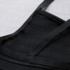 Heather Black Deep V Neckline  Bandage Dress - Image 4