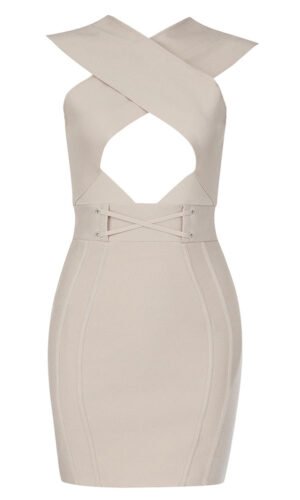Kimia Cross Over Front Detail Mini Dress