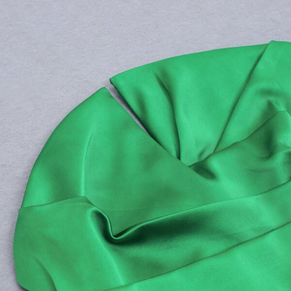 Irene Strapless Green Maxi Satin Dress - Image 13