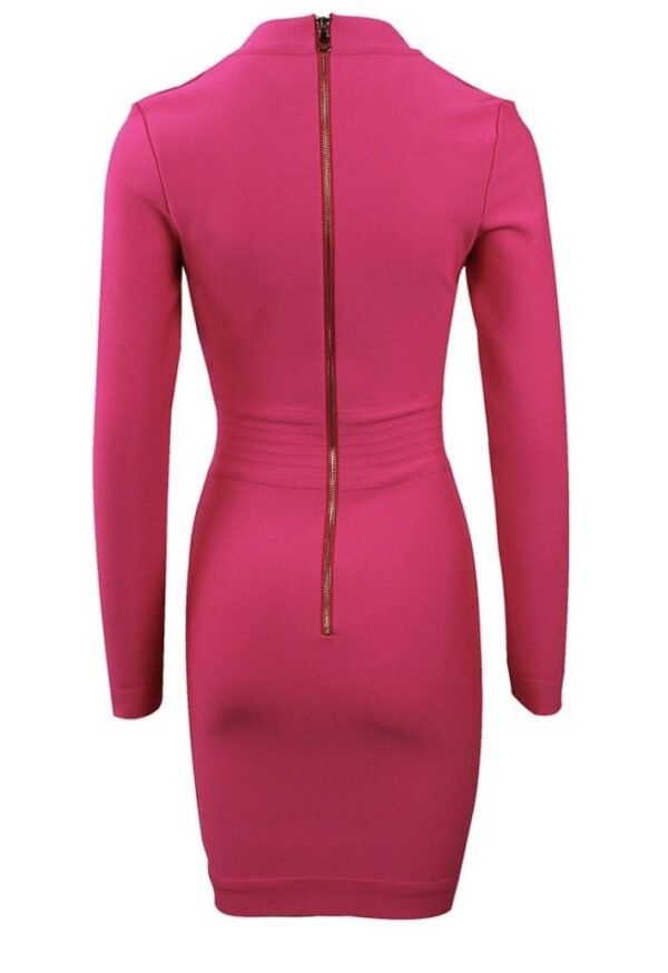 Joy Long Sleeve V Neck Mini Dress - Image 13