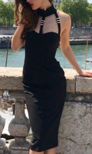 Shania Black Halter Neck Bandage Dress