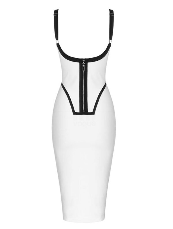 Judith White Spaghetti Strap Midi Dress - Image 4